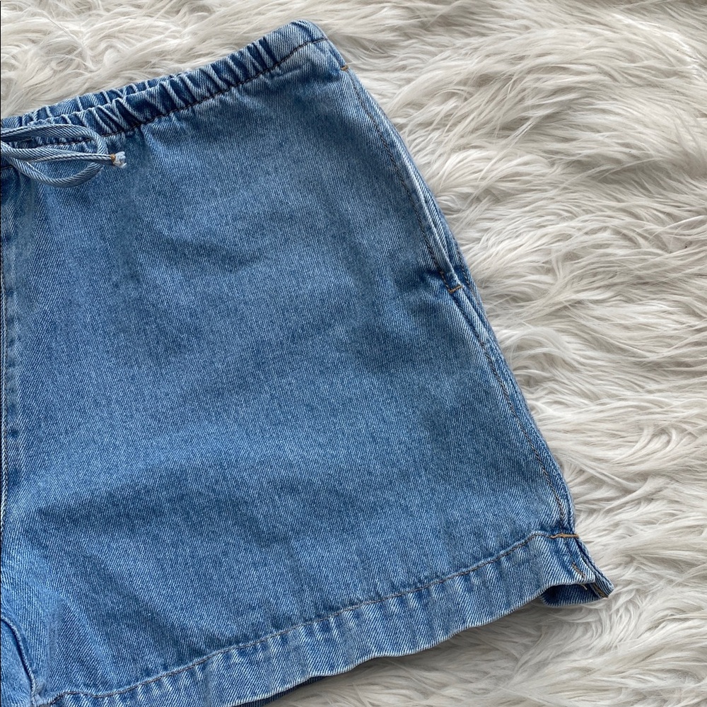H&M | Light Blue Denim Drawstring Shorts - Picture 6 of 11